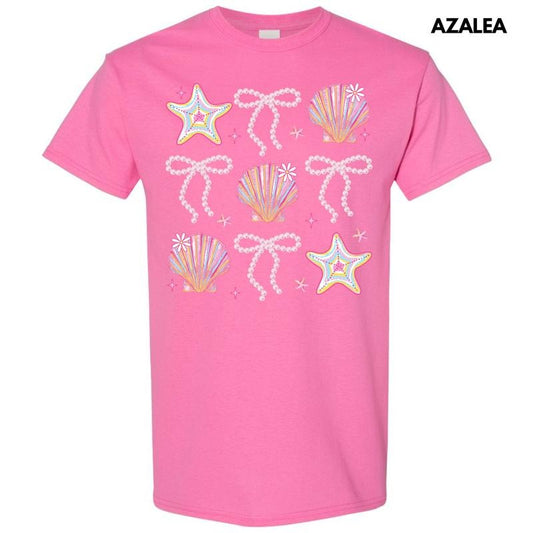 Shells & Stars Bow Collage Gildan Short Sleeve T-Shirt 'NLB' Hoodie, Sweatshirt | InkThreadWorks.com