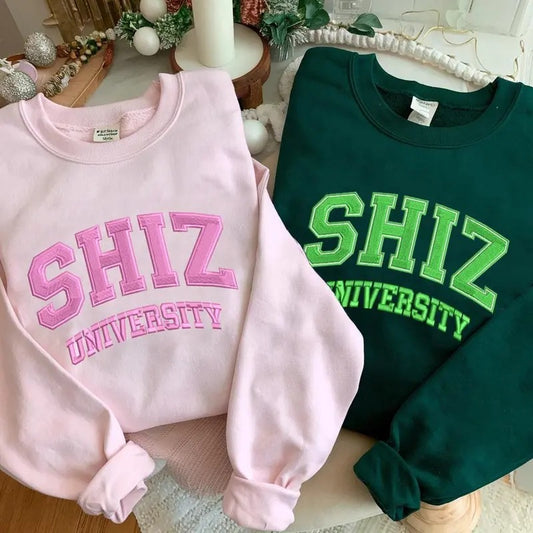 Shiz Sweatshirt Hoodie Embroidered Wickeds Movie, Wizard Shiz University Shirt, Defying Gravitiy Shirt, Wickeds Merch Movie Lover Xmas Embroidered Gifts