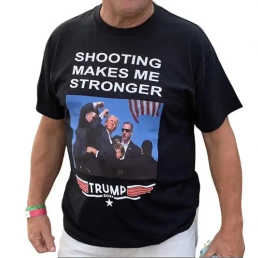 "Shooting Make Me Stronger, D0nald Trum Political Shirt, Make America Great Again, Trum Trending Shirt, Trum Election 2024 TShirt " Menswear Top