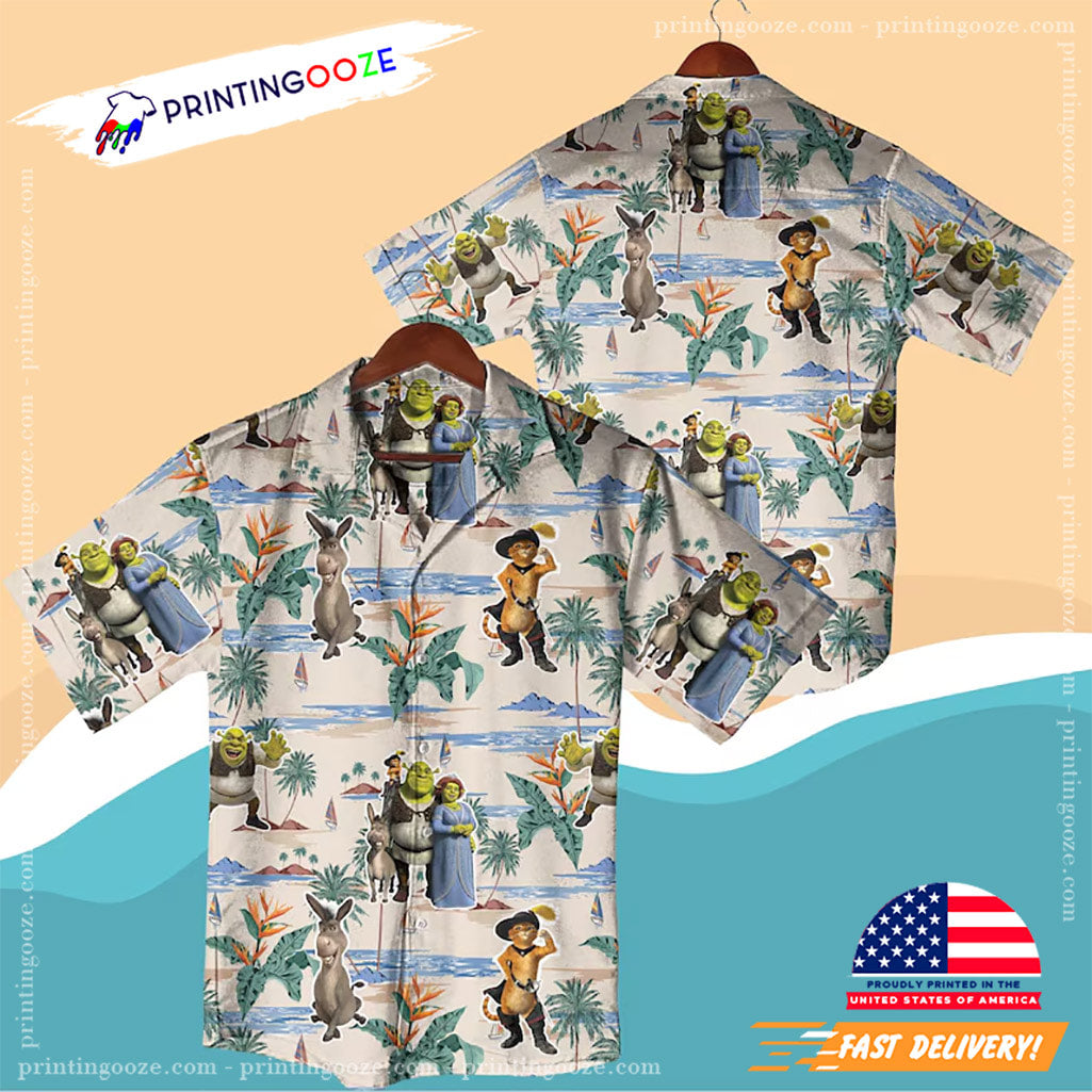 Shrek And Friends Cartoon Beach Hawaiian Shirt