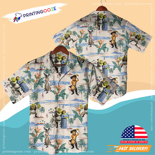 Shrek And Friends Cartoon Beach Hawaiian Shirt