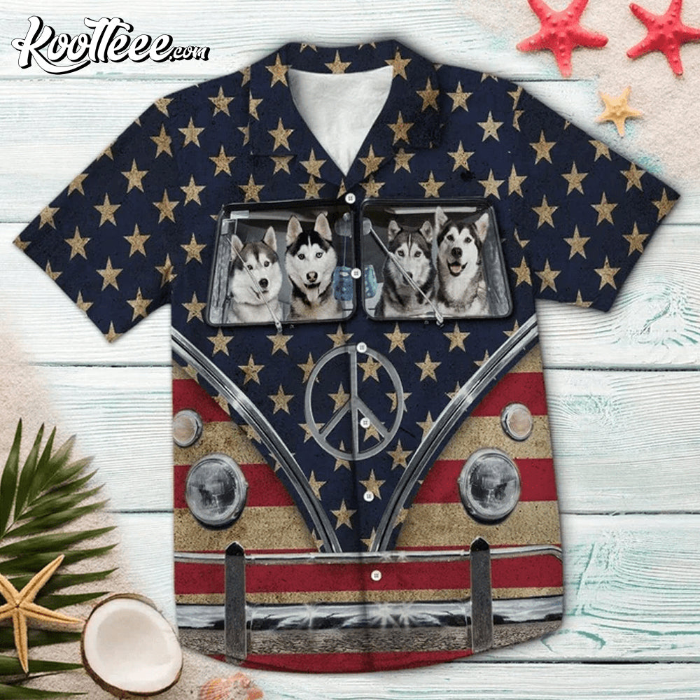 Siberian Husky Family Hawaiian Shirt