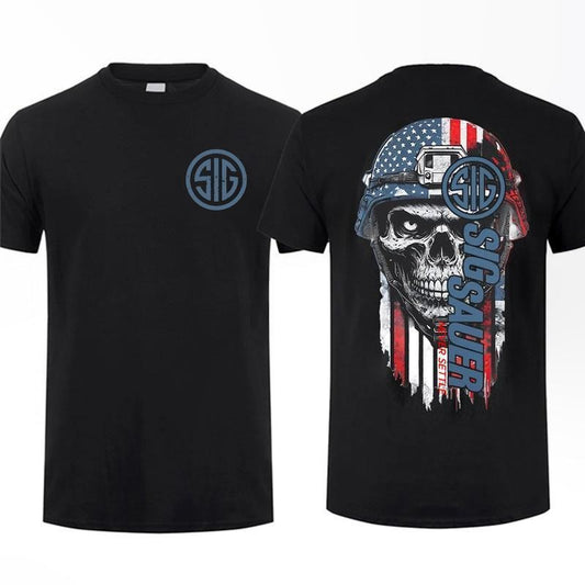 Sig Sauer Army Skull Flag 2 Sided T-shirt