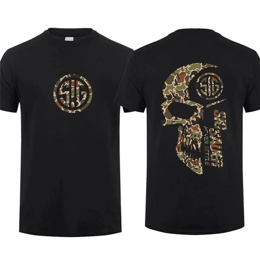 Sig Sauer With Duck Camo 2 Sided T-shirt