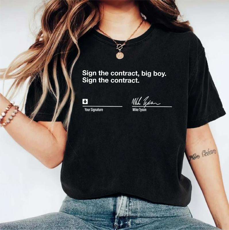 Sign The Contract Big Boy Sign The Contract Shirt, Your Signature Shirt, Trendy Boxing Short Sleeve, Boxing Contract...