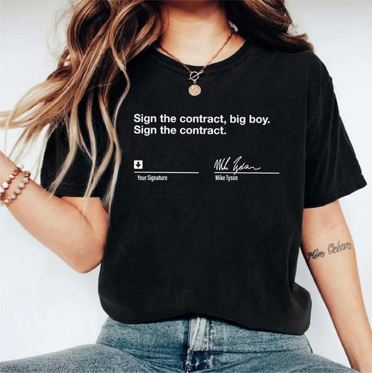 Sign The Contract Big Boy Sign The Contract Shirt, Your Signature Shirt, Trendy Boxing Short Sleeve, Boxing Contract...