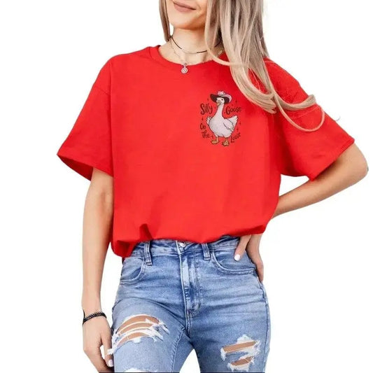 Silly Goose Shirt, Silly Goose On The Loose, Funny Cowgirl Shirt, Funny Western Tee, Funny Graphic Tee, 90s Aesthetic Shirt, Sarcastic Quote Shirt, Gift for Her, Unisex Cotton Shirt For Men And Women