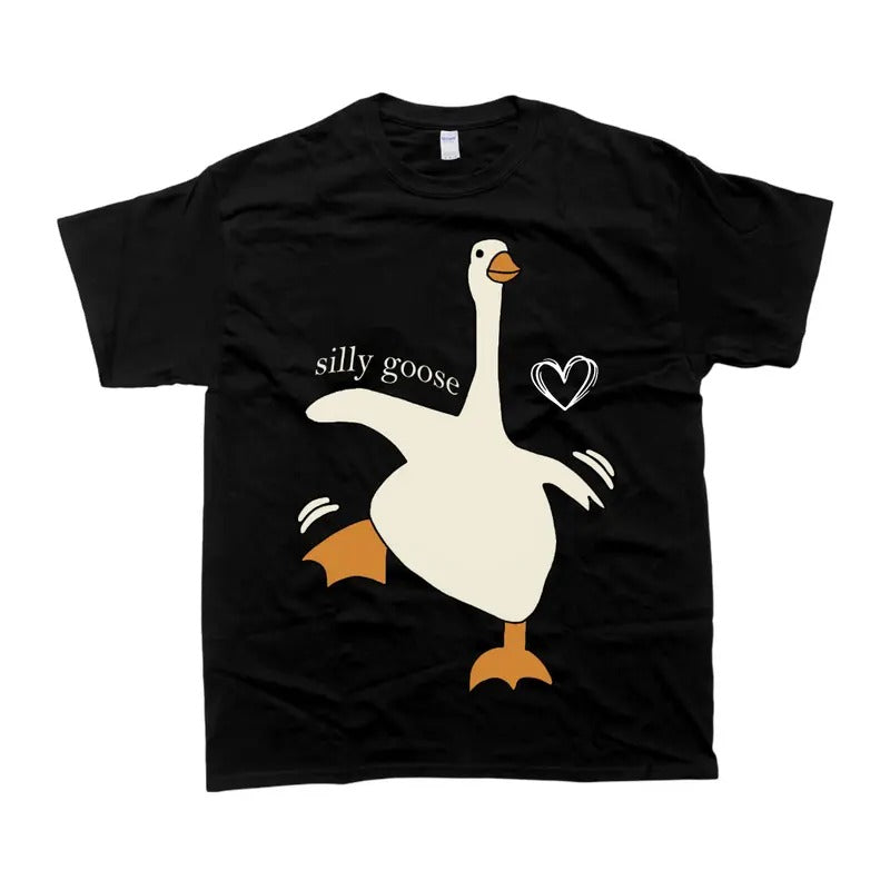 Silly Goose Tshirt, Cute Duck Graphic Tshirt, Nursing Student Shirt, unisex shirt, movie fan gift, gift for her, gift for him Crewneck Shortsleeve