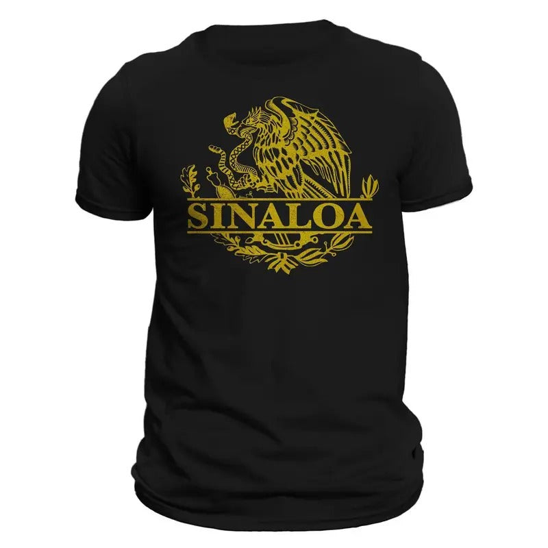 Sinaloa Mexico Eagle Emblem Mexican T-Shirt Casual Crewneck Hoodie, Sweatshirt | InkThreadWorks.com