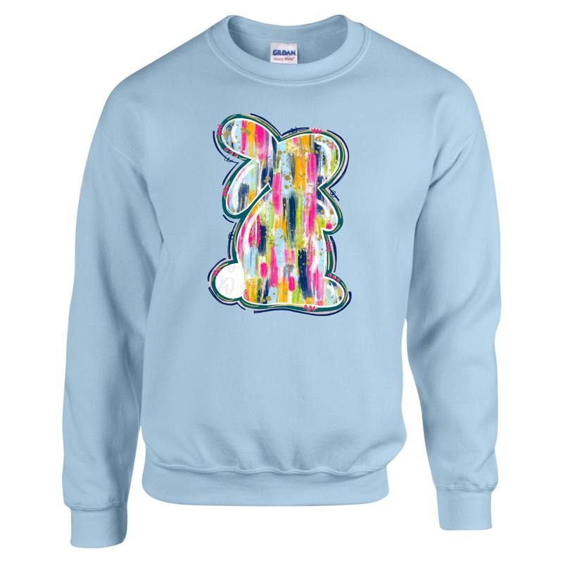 Single Brushstroke Bunny Gildan Sweatshirt T-Shirts, Hoodie | InkThreadWorks.com