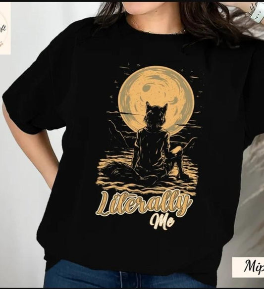 Sitting Wolf Literally Me Funny Meme Shirt, Wolf Meme Tee