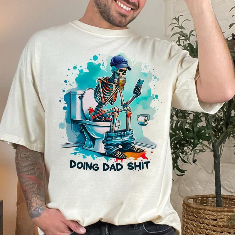 Skeleton Doing Dad Sh!t Holding Beer, Father's Day Shirt, Funny Shirt Gift For Dad Hoodie, Sweatshirt | InkThreadWorks.com
