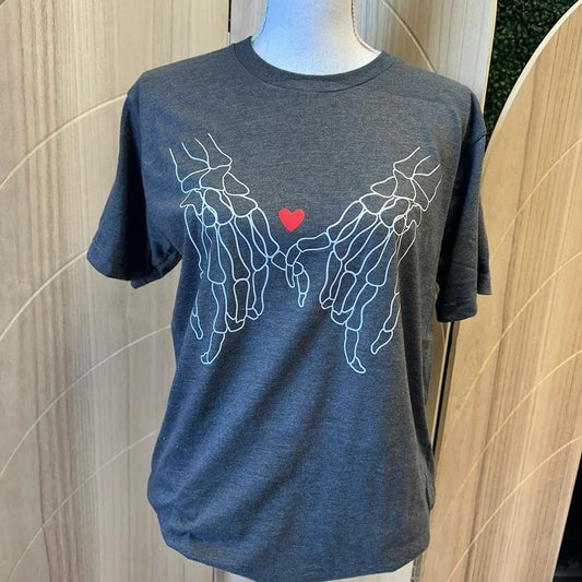 Skeleton Hands with Heart Valentine Day Tee - LIMITED QUANTITIES Hoodie, Sweatshirt | InkThreadWorks.com