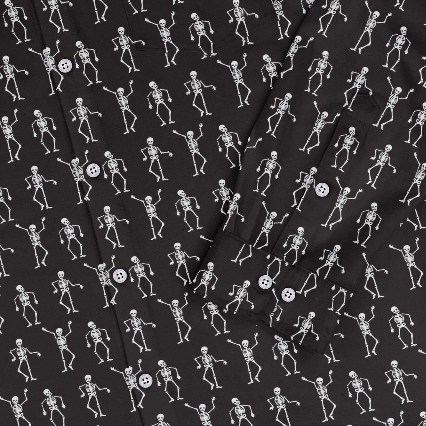 Skeleton Hanging Long Sleeve Button Up Shirt