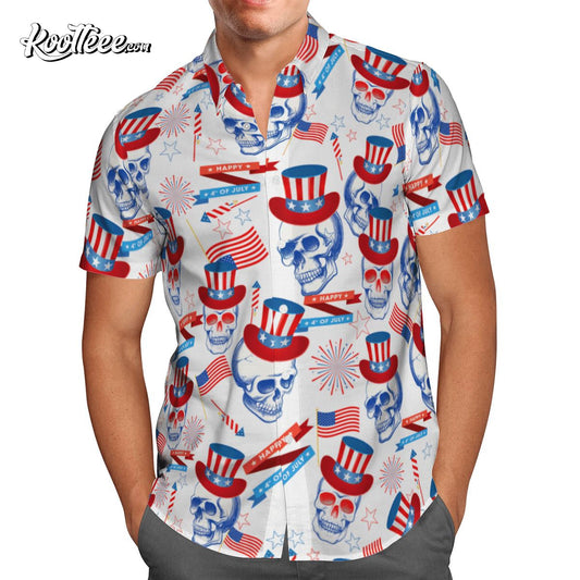 Skull Lovers 4th Of July Hawaiian Shirt