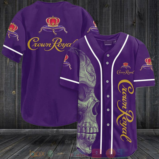 Skull Crown Royal purple Baseball shirt