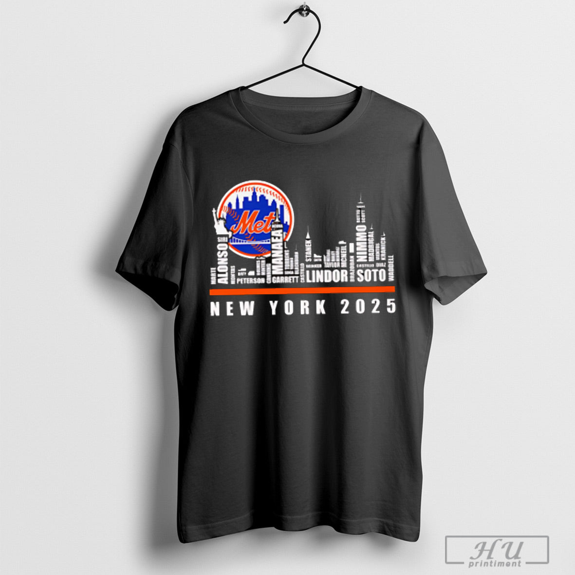 Skyline Name New York Mets 2025 T Shirt