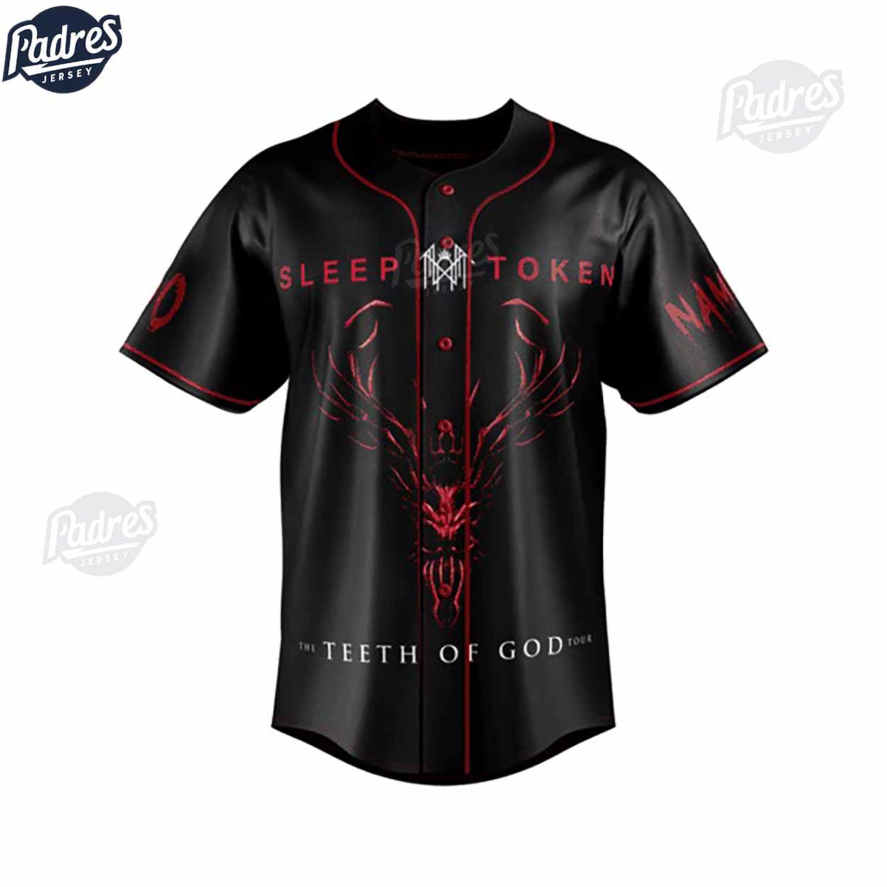 Sleep Token The Teeth Of God Tour Custom Baseball Jersey For Fans - Padres Jersey Oasis: Elevate Your Baseball Style Game