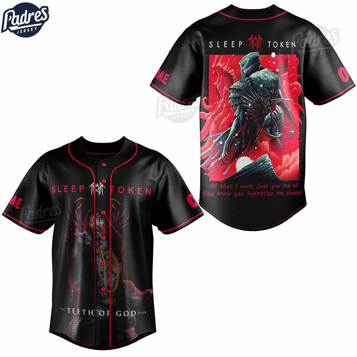 Sleep Token The Teeth Of God Tour Custom Baseball Jersey Style - Padres Jersey Oasis: Elevate Your Baseball Style Game