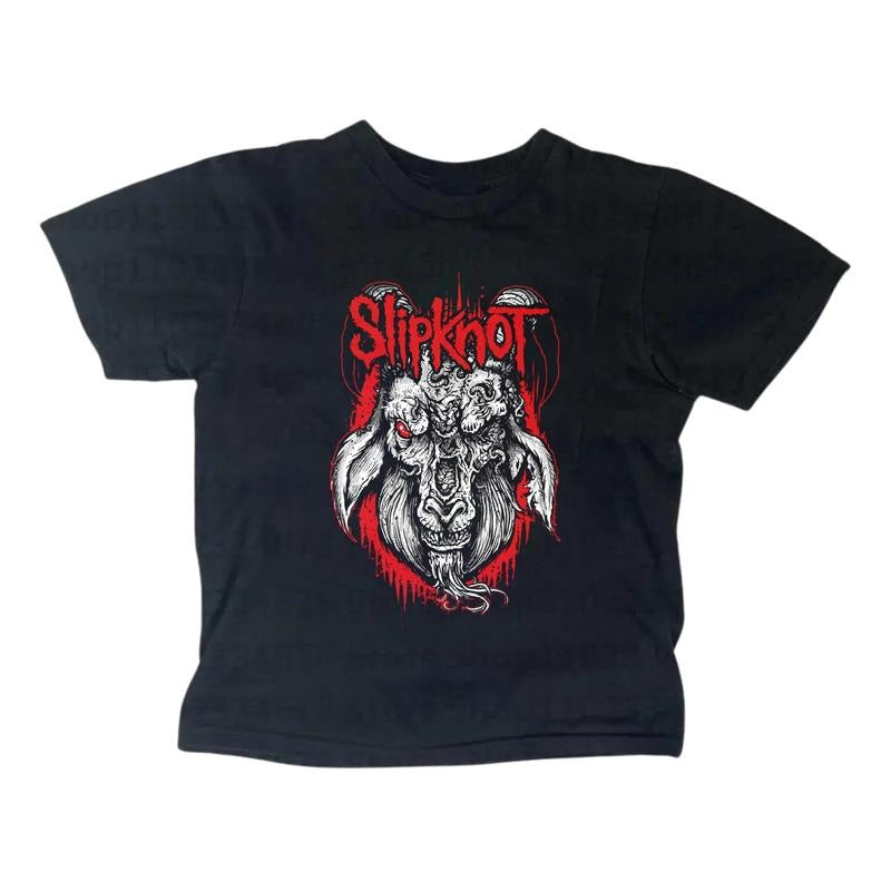 Slipknot Band Baby Tee, Metal Gothic Rock GOAT Band, Y2K Streetwear, Goth Emo Girl Top, Scene Clothing 2000s, Short...
