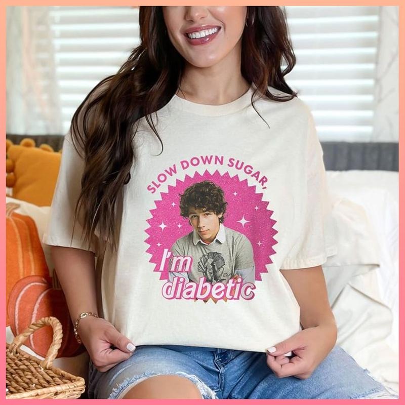 Slow Down Sugar Hot Dads Jonas Bros Vintage T-Shirt Graphic Tee Cotton For Fans Unisex Gift Idea
