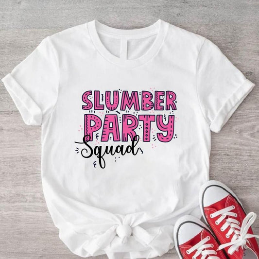 Slumber Party Squad T-Shirt, Matching Girls Birthday Party Shirt, Friends Celebration Shirts, Sleepover Shirt. Hoodie,...