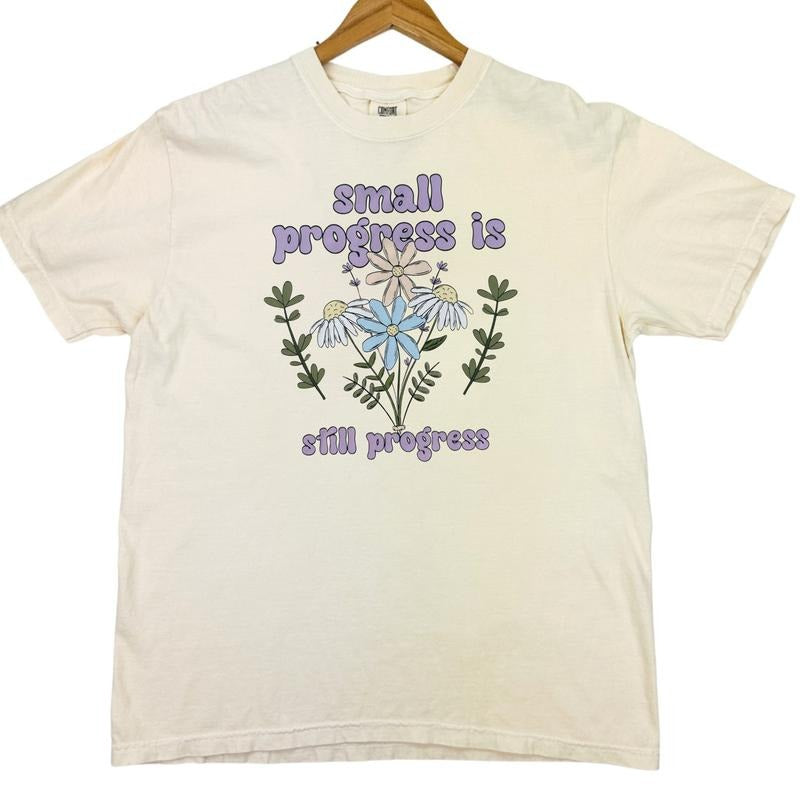 Small Progress Is Progress Comfort Colors T-Shirt Hoodie, Sweatshirt | InkThreadWorks.com