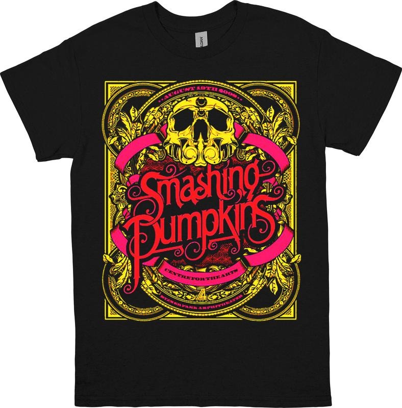 Smashing Pumpkins Skull Graphic Tee, Bold Vintage Art Design, Rock Band Apparel, Retro Poster Style Shirt, Unisex Menswear Womenswear Top, Bold Music Fashion