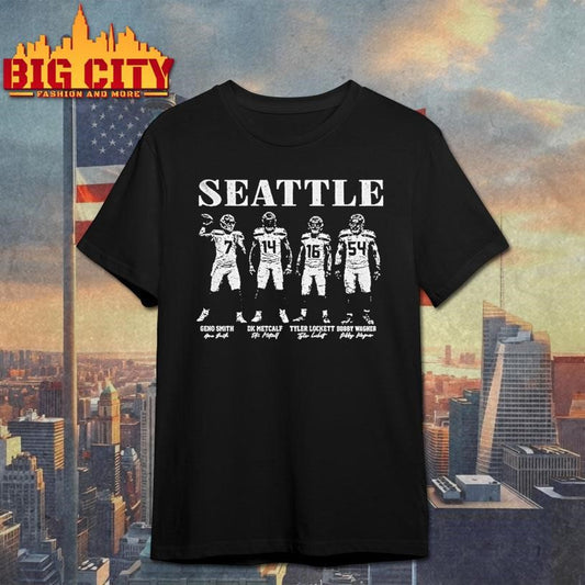 Smith Metcalf Lockett Wagner Seattle Seahawks Football Signatures Shirt