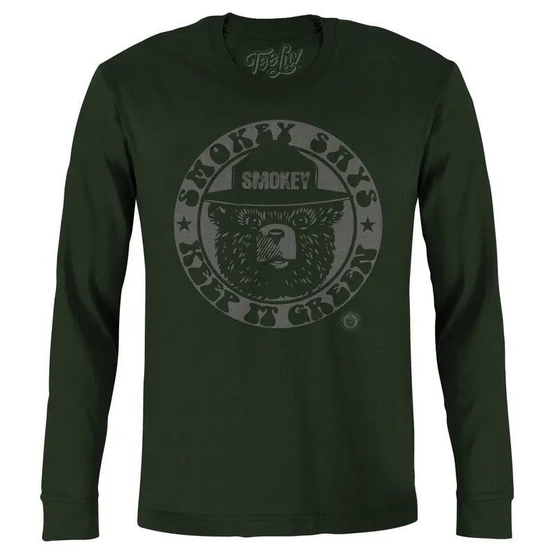 Smokey "Keep It Green" Long Sleeve T-Shirt - Green Hoodie, Sweatshirt | InkThreadWorks.com