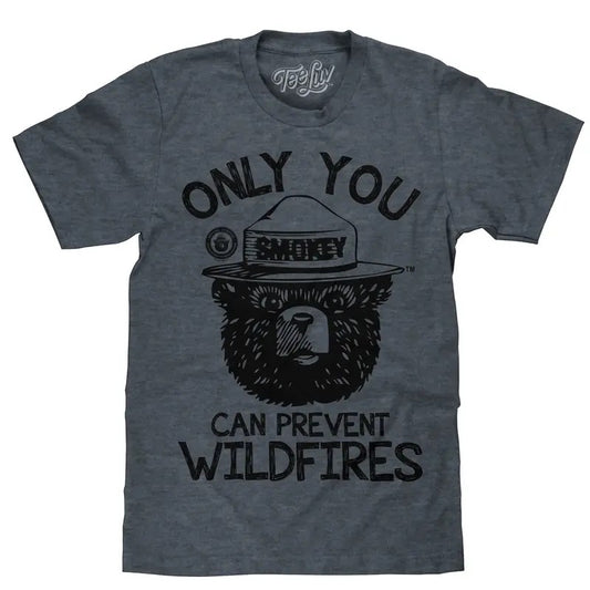 Smokey Bear Only You Can Prevent Wildfires T-Shirt - Indigo graphic tee