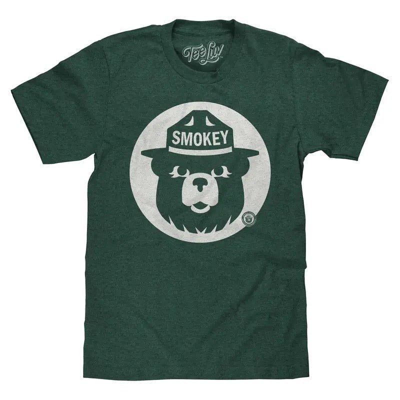 Smokey Bear Shirt Retro Mascot T-Shirt - Forest Green Hoodie, Sweatshirt | InkThreadWorks.com