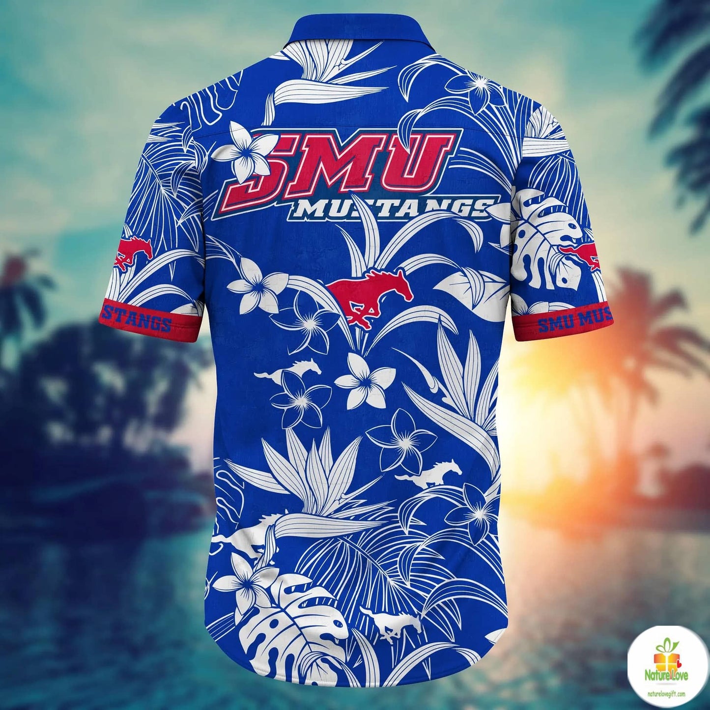 SMU Mustangs Hawaiian Shirt NCAA Aloha Shirt for Summer Camp
