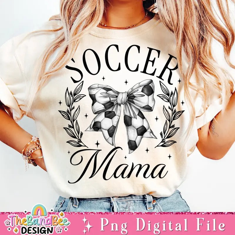 Soccer Mama T-Shirt, Coquette Soccer Bow T-Shirt, Soccer T-Shirt, Soccer Bow T-Shirt, Fall Coquette Bow T-Shirt, Soccer Mom, Instant