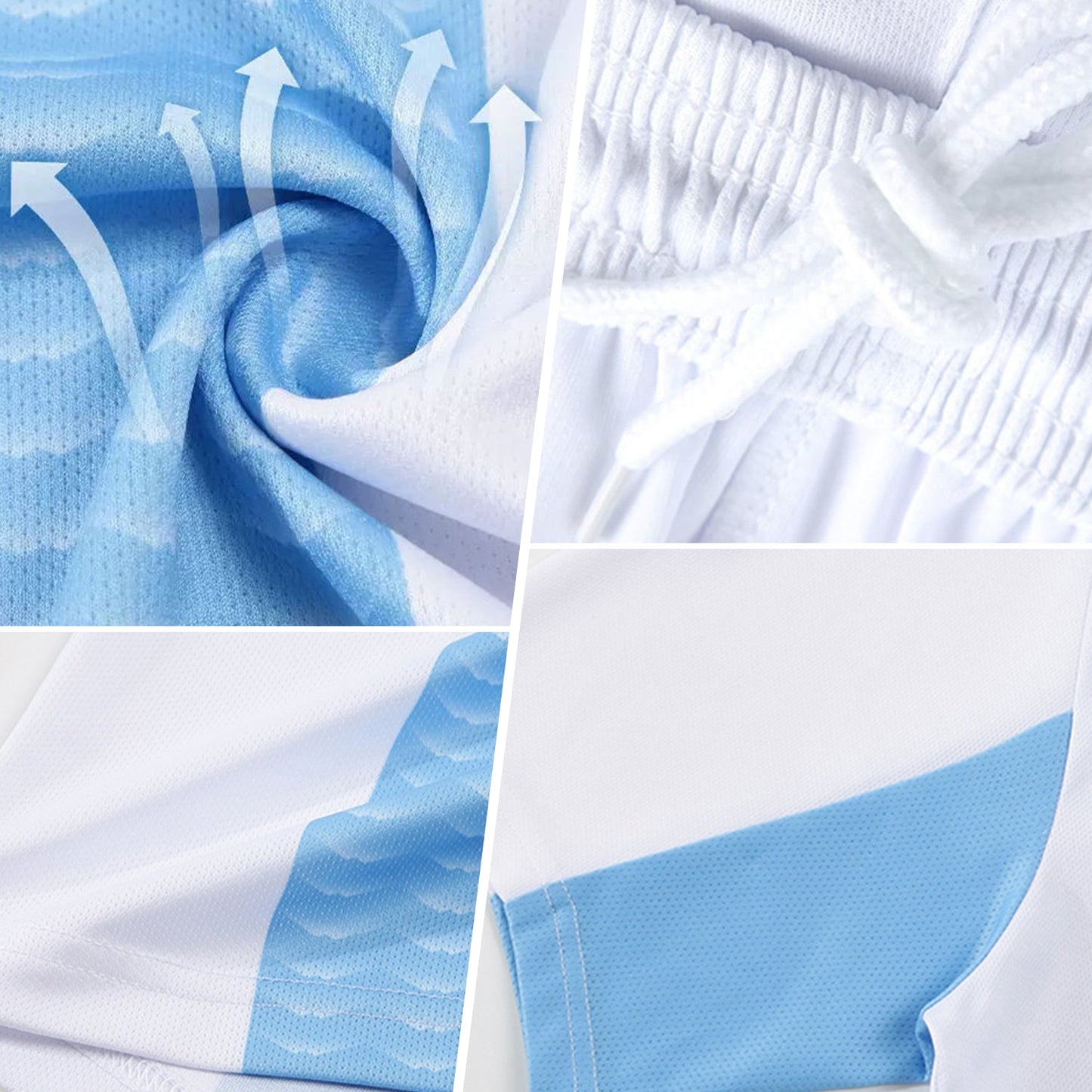 Custom Black Ice Blue-White Gradient Scratch Splash Sublimation Soccer Uniform Jersey