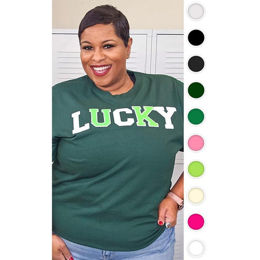 Soft Ideal Chenille Lucky Adult T-Shirt Hoodie, Sweatshirt | InkThreadWorks.com