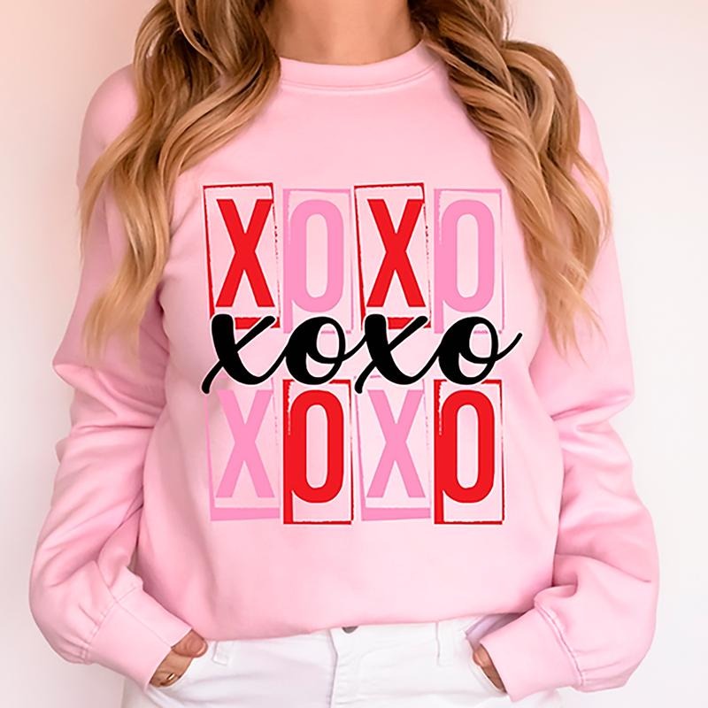 Soft and Comfortable St. Valentines Pink Crewneck Sweatshirt for Women Casual Womenswear T-Shirts, Hoodie