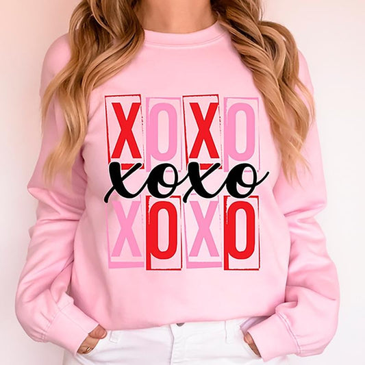 Soft and Comfortable St. Valentines Pink Crewneck Sweatshirt for Women Casual Womenswear T-Shirts, Hoodie