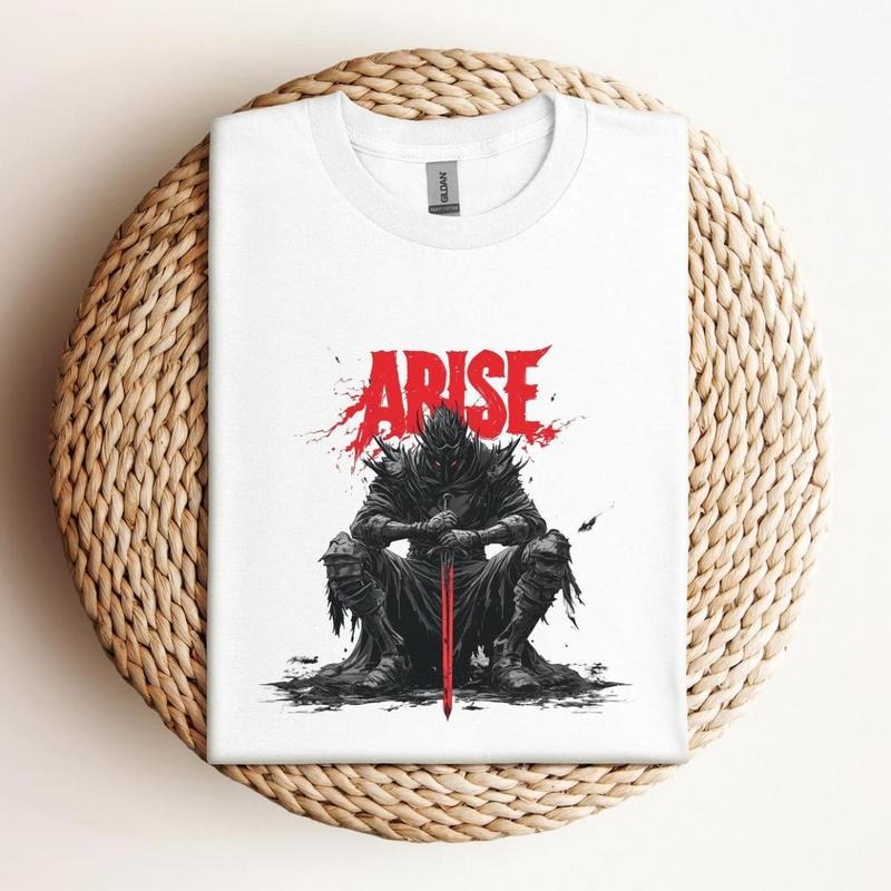 Solo Leveling "ARISE" Shirt, Igris Fanart, Shadow Monarch Anime Tee, Jinwoo Sung Manhwa Shirt, Everyday Wear, No Fuss Style, Soft