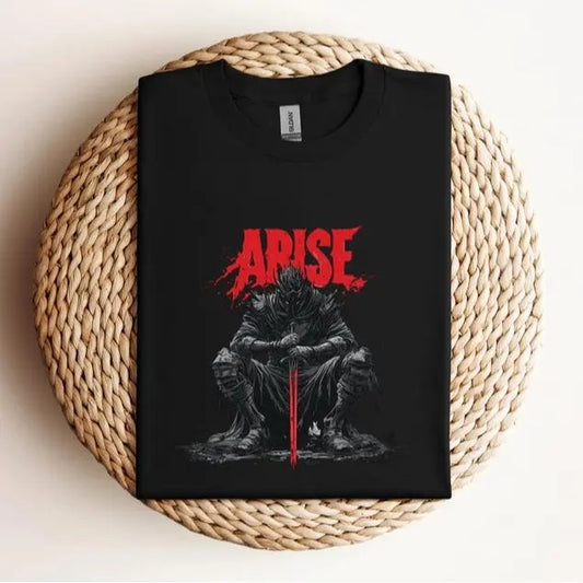 Solo Leveling "ARISE" T-Shirt - Igris Fanart - Shadow Monarch Anime Tee - Jinwoo Sung Manhwa Shirt - Dark Fantasy Gamer Merch
