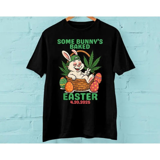 Some Bunny's Baked Easter Bunny Weed Smoking Rabbit Tshirt, Some Bunnys Baked women Shirt, Unisex Short Sleeve Tee...