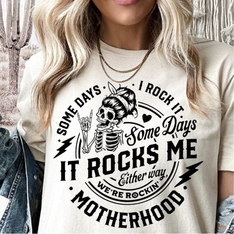 Some days I rock it some days it rocks me svg T-Shirt DRG, Motherhood svg T-Shirt, Rocking motherhood svg T-Shirt DRG,...