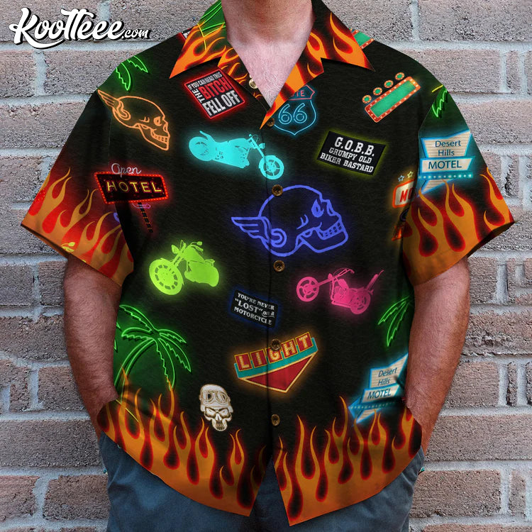 Sons Of Arthritis Ibuprofen Chapter Biker Neon Light Hawaiian Shirt