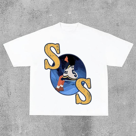 Sopula Fashion SZA Graphics Print Street Cropped T-Shirts