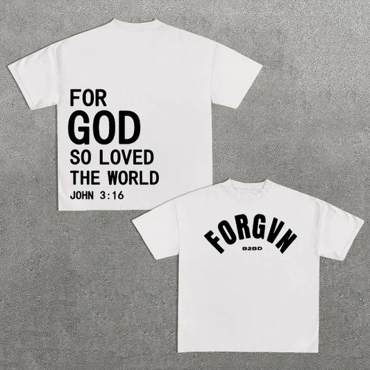 Sopula For God So Loved The World Print Graphic Cotton T-Shirt