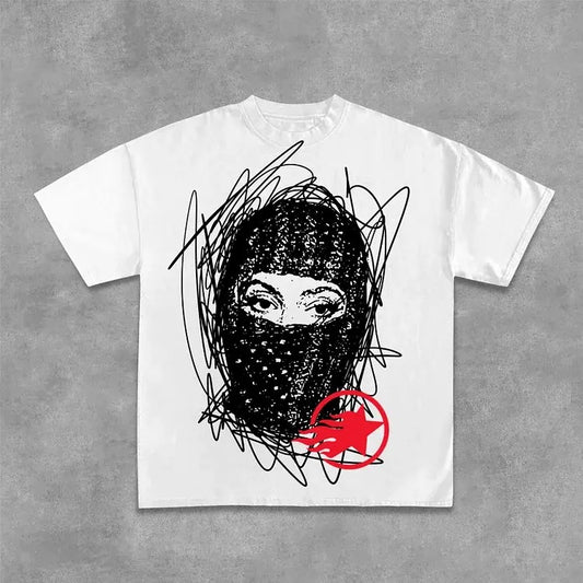 Sopula Gang Graffiti Mask Printed Cotton T-Shirt Hoodie, Sweatshirt | InkThreadWorks.com