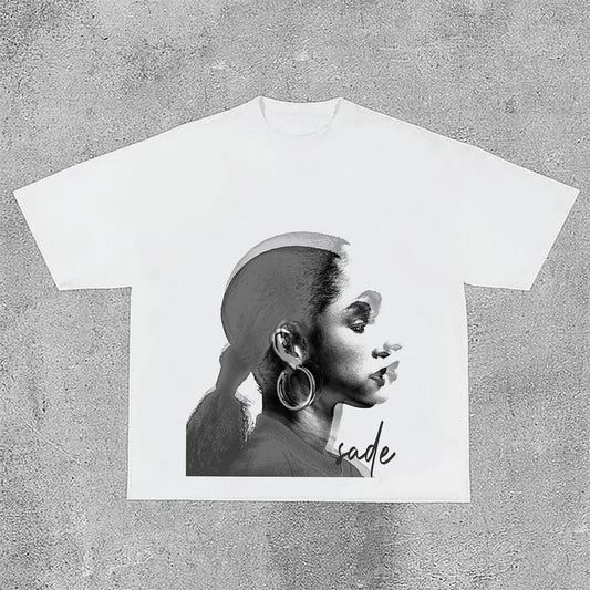 Sopula Vintage Sade Adu Print Graphic Cotton T-Shirt