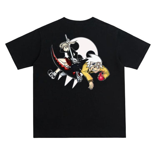 Soul Eater "Maka Albarn" Vintage Oversized Tee Anime T-shirt 100% Cotton Original Design Men's Top for Fans DTG Printing Menswear Tshirt