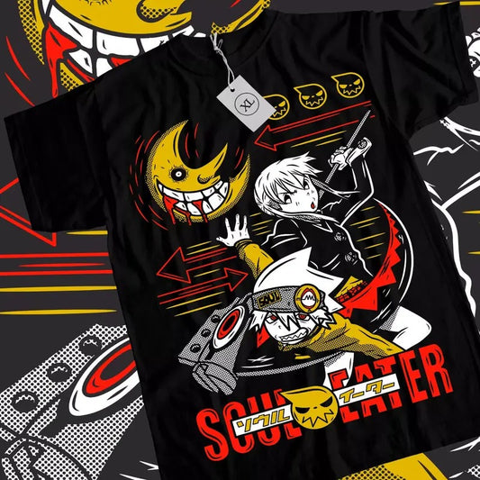 Soul Eater T-Shirt Death the Kid Japanese Anime Manga Black Star Shirt All Size
