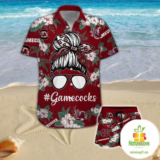 South Carolina Gamecocks Hawaiian Shirt for Women Aloha Button Up Top
